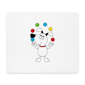 HUND - BÄLLE - JONGLIEREN - ZIRKUS - TIER - Mousepad (Querformat) - Weiß - Vorne