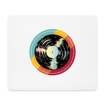 Disque de musique rétro - Tapis de souris (format paysage) - blanc - Devant