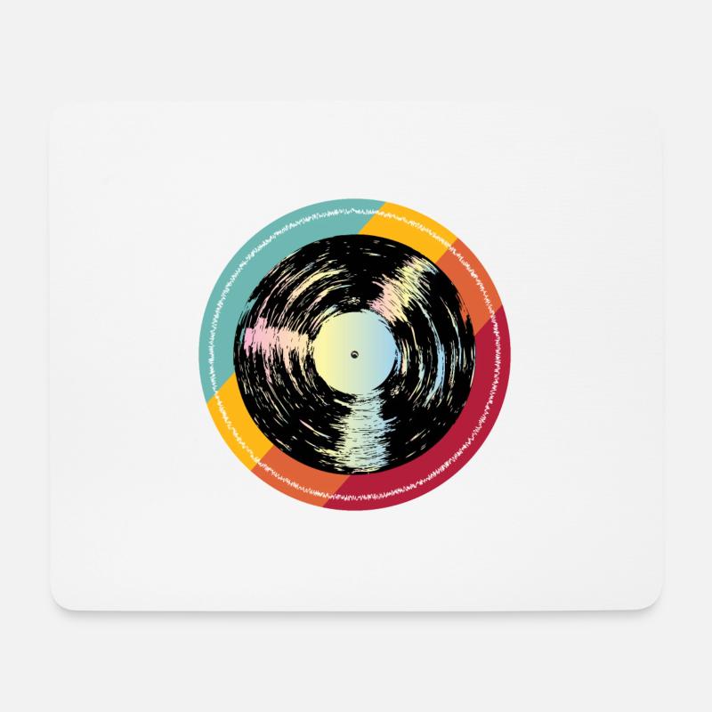 Musik Schallplatte Retro - Mousepad (Querformat) - Weiß