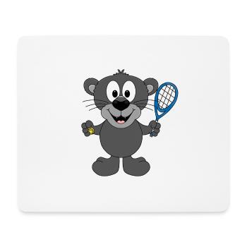 PANTHER - TENNIS - SPORT - TIER - KIND - BABY - Mousepad (Querformat) - Weiß - Vorne