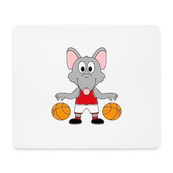 RATTE - BASKETBALL - SPORT - TIER - KIND - BABY - Mousepad (Querformat) - Weiß - Vorne