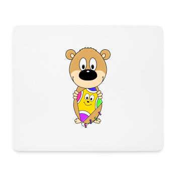 TEDDYBÄR - DRACHE - KITE - DRACHENSTEIGEN - Mousepad (Querformat) - Weiß - Vorne