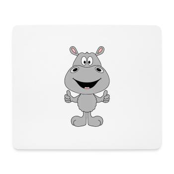 NILPFERD - FLUSSPFERD - HIPPO - TIER - Mousepad (Querformat) - Weiß - Vorne