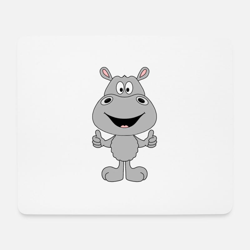 NILPFERD - FLUSSPFERD - HIPPO - TIER - Mousepad (Querformat) - Weiß
