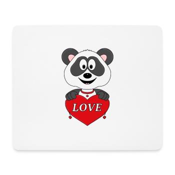 PANDA - BÄR - LIEBE - LOVE - HERZ - VERLIEBT - Mousepad (Querformat) - Weiß - Vorne