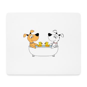 HUNDE - BADEWANNE - BADEENTEN - LIEBE - HUND - Mousepad (Querformat) - Weiß - Vorne