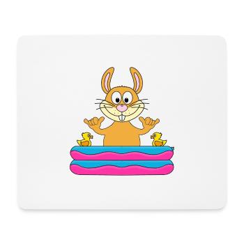 HASE - POOL - PLANSCHBECKEN - SHAKA - TIER - Mousepad (Querformat) - Weiß - Vorne