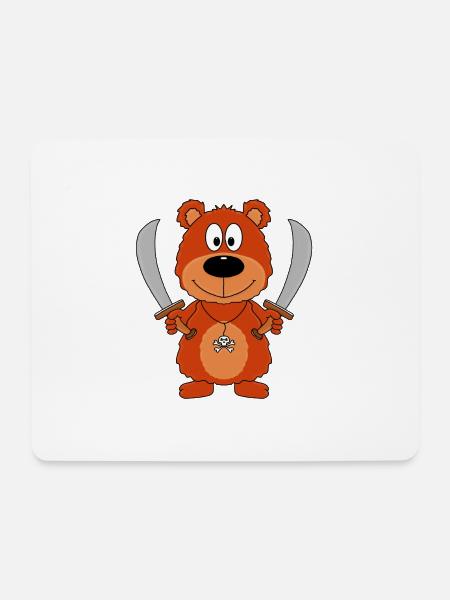 TEDDYBÄR - PIRAT - TEDDY - MEER - SEE - Mousepad (Querformat) - Weiß