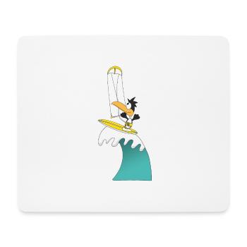 PINGUIN - KITESURFER - KITE - KITESURFEN - SPORT - Mousepad (Querformat) - Weiß - Vorne
