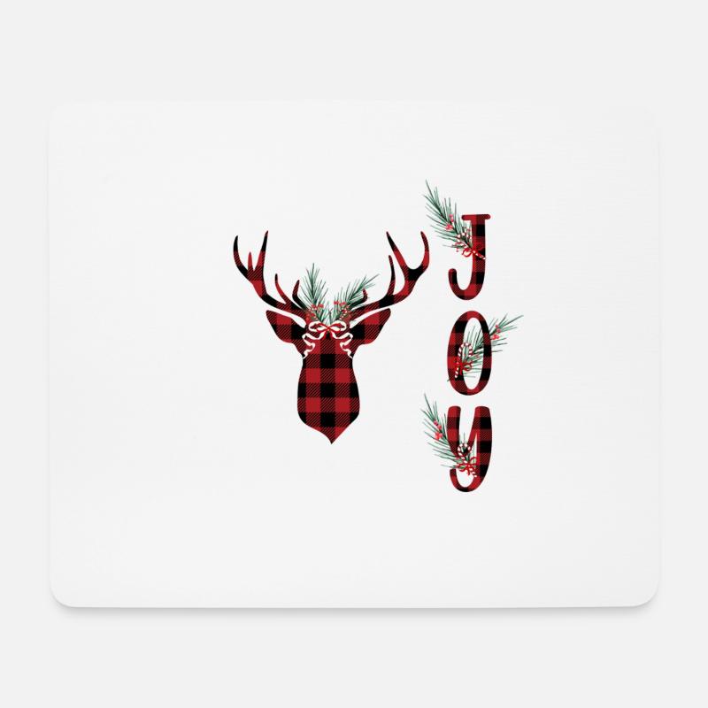 Joy Hirsch kariert - Mousepad (Querformat) - Weiß