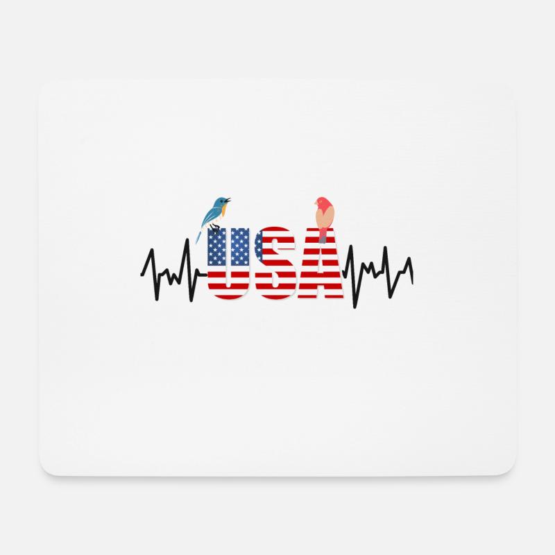 USA - Mousepad (Querformat) - Weiß