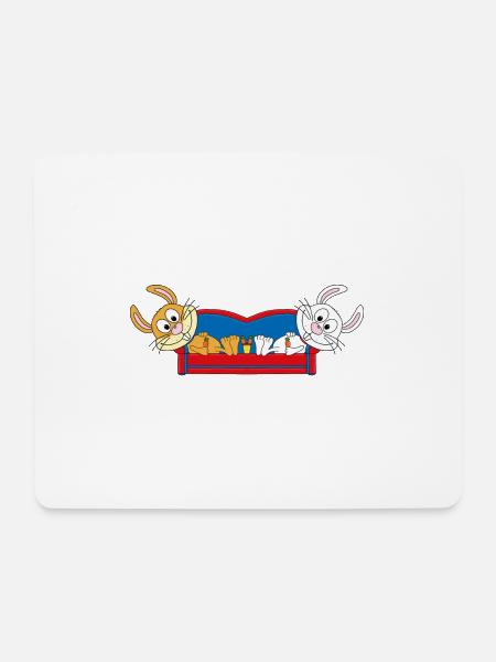 HASEN - SOFA - CHILLEN - RELAXEN - TIER - BABY - Mousepad (Querformat) - Weiß
