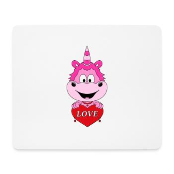 EINHORN - LIEBE - HERZ - LOVE - KIND - BABY - Mousepad (Querformat) - Weiß - Vorne