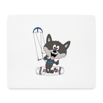 WOLF - KITESURFER - KITE - KITESURFEN - SPORT - Mousepad (Querformat) - Weiß - Vorne