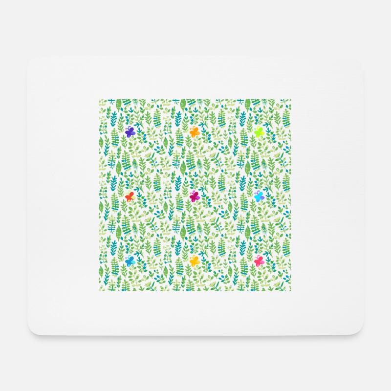 Meadow and butterflies - Mouse Pad (horizontal) - white