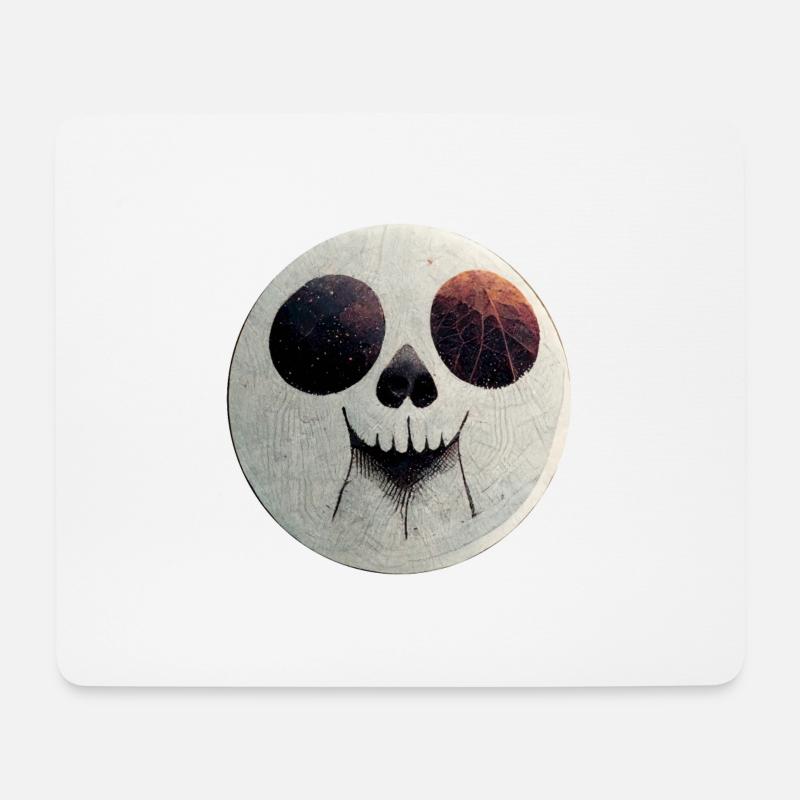 Happy Skull - Mousepad (Querformat) - Weiß
