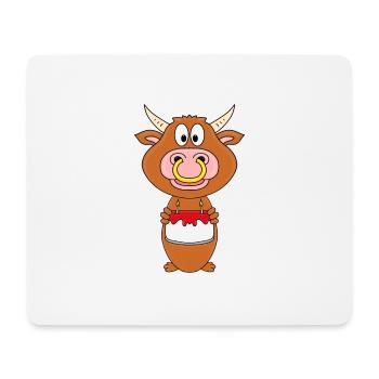 BULLE - RIND - STIER - KUH - GEBURTSTAG - TIER - Mousepad (Querformat) - Weiß - Vorne