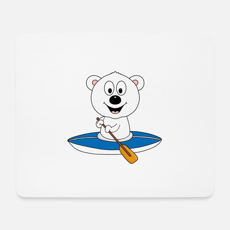 EISBÄR - KANU - KAJAK - WASSERSPORT - TIER - Mousepad (Querformat) - Weiß