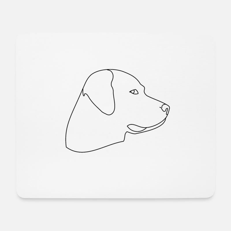 Hund - Mousepad (Querformat) - Weiß