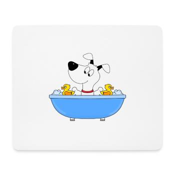 HUND - BADEWANNE - BADEN - BADEENTEN - TIER - Mousepad (Querformat) - Weiß - Vorne