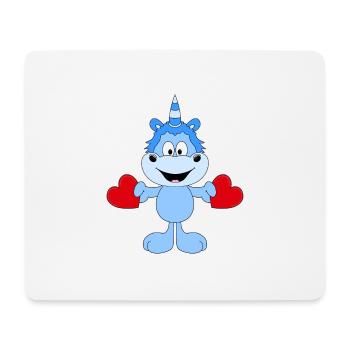 EINHORN - LIEBE - LOVE - HERZEN - VERLIEBT - Mousepad (Querformat) - Weiß - Vorne