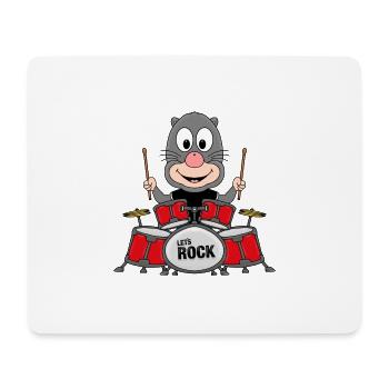 MAULWURF - SCHLAGZEUG - MUSIK - MUSIKER - Mousepad (Querformat) - Weiß - Vorne