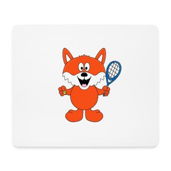 FUCHS - TENNIS - SPORT - TIER - KIND - BABY - Mousepad (Querformat) - Weiß - Vorne