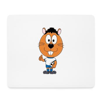 BIBER - OTTER - MARDER - FUßBALL - SPORT - TIER - Mousepad (Querformat) - Weiß - Vorne