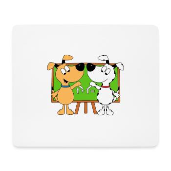 HUNDE - SCHULE - SCHÜLER - MATHE - RECHNEN - Mousepad (Querformat) - Weiß - Vorne