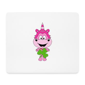 EINHORN - KLEEBLATT - KIND - BABY - Mousepad (Querformat) - Weiß - Vorne