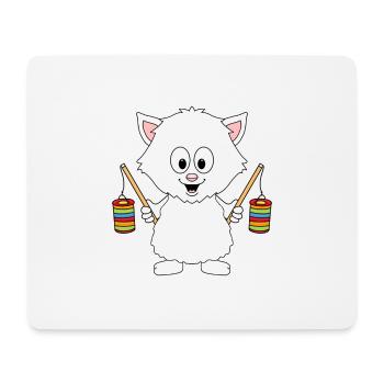 KATZE - KATER - LATERNE - LATERNENUMZUG - Mousepad (Querformat) - Weiß - Vorne