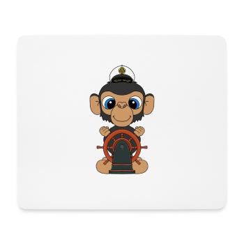 AFFE - KAPITÄN - BOOT - SCHIFF - SEEMANN - Mousepad (Querformat) - Weiß - Vorne