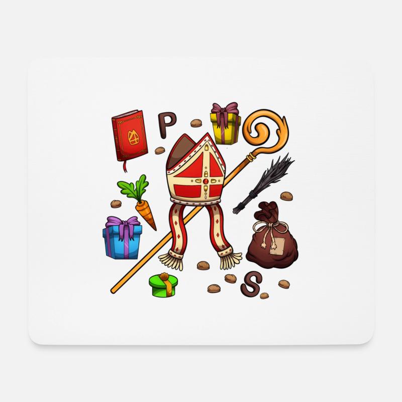 St. Nikolaus Elemente - Mousepad (Querformat) - Weiß