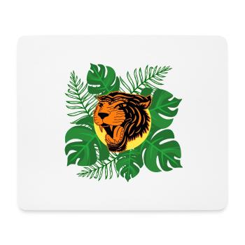 Tiger Jungle Roar Monstera Leaves Gift - Mouse Pad (horizontal) - white - Front