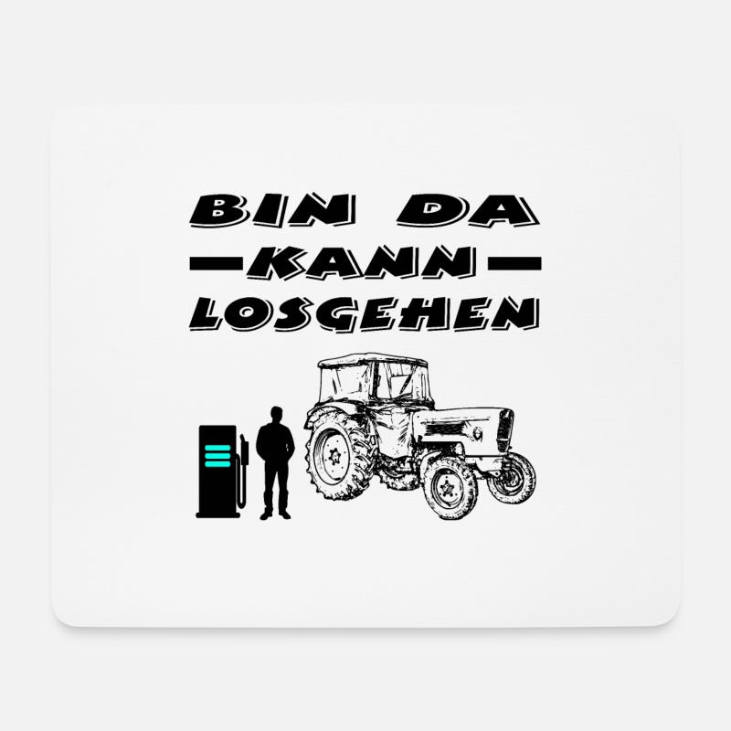 Traktor - Mousepad (Querformat) - Weiß