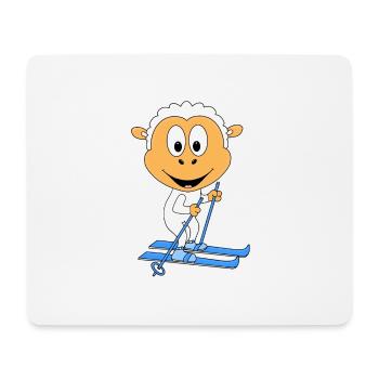 SCHAF - SKIER - SKI - SPORT - TIER - KIND - BABY - Mousepad (Querformat) - Weiß - Vorne