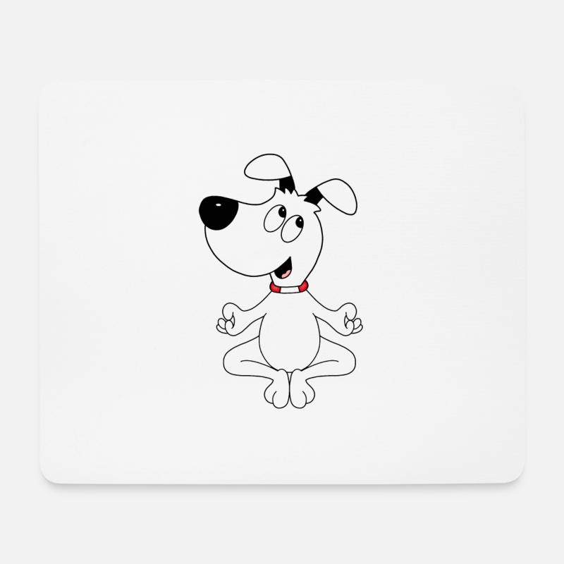 HUND - YOGA - PILATES - TIER - TIERISCH - Mousepad (Querformat) - Weiß