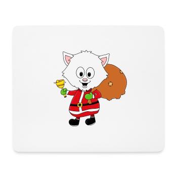 KATZE - WEIHNACHTEN - WEIHNACHTSMANN - GESCHENKE - Mousepad (Querformat) - Weiß - Vorne