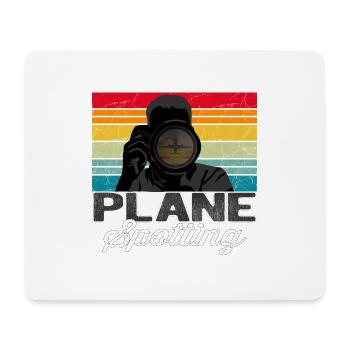 Plane Spotter Sunset - Vintage Geschenk Flugzeug - Mousepad (Querformat) - Weiß - Vorne
