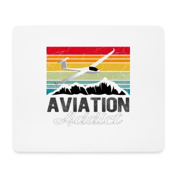 Aviation Addict Sunset - Vintage Geschenk Pilot - Mousepad (Querformat) - Weiß - Vorne