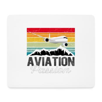 Aviation Passion Sunset - Vintage Geschenk Pilot - Mousepad (Querformat) - Weiß - Vorne
