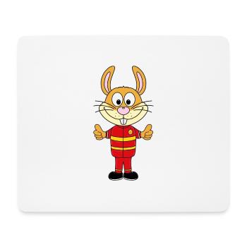 HASE - KANINCHEN - FEUERWEHR - FEUERWEHRMANN - Mousepad (Querformat) - Weiß - Vorne