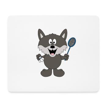 WOLF - FEDERBALL - BADMINTON - SPORT - TIER - Mousepad (Querformat) - Weiß - Vorne