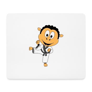 SCHWARZES SCHAF - JUDO - SPORT - KARATE - TIER - Mousepad (Querformat) - Weiß - Vorne