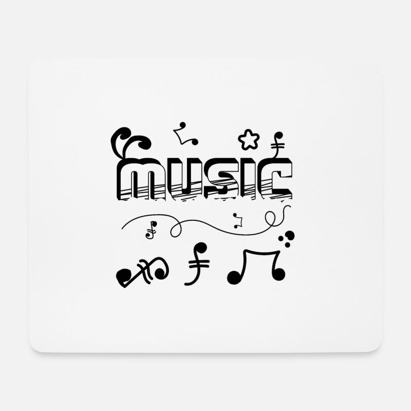 Musik Wort Text Kunst - Graffiti und Doodle Stil - Mousepad (Querformat) - Weiß