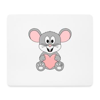 MAUS - LIEBE - LOVE - TIER - TIERISCH - Mousepad (Querformat) - Weiß - Vorne