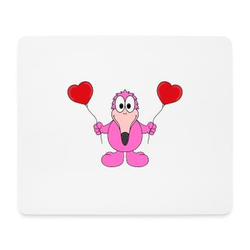 FLAMINGO - LUFTBALLONS - LIEBE - LOVE - TIER - Mousepad (Querformat) - Weiß - Vorne