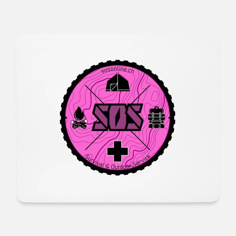 SOS Logo pink - Mousepad (Querformat) - Weiß