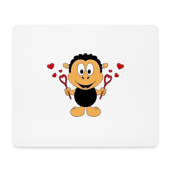 SCHWARZES SCHAF - SEIFENBLASEN - LIEBE - LOVE - Mousepad (Querformat) - Weiß - Vorne