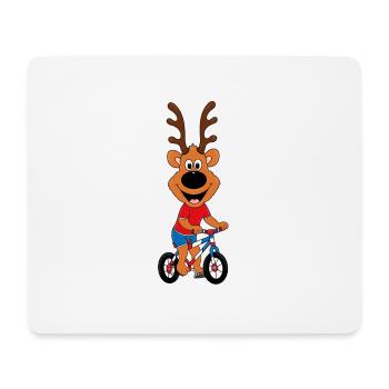 REH - FAHRRAD - RAD - TIER - KIND - BABY - Mousepad (Querformat) - Weiß - Vorne